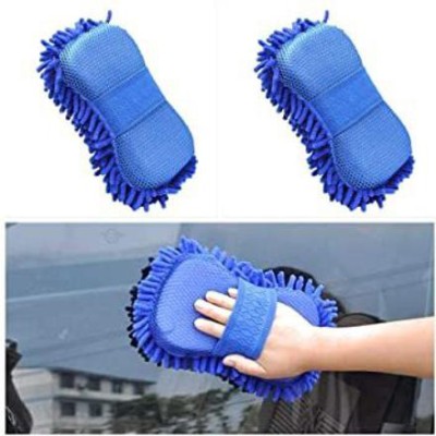bhp Fabric Vehicle Washing  Washing Mitt Hand Glove(Pack Of 2)