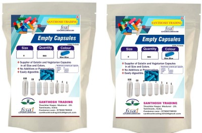 santhosh Trading Pharma raw materials size 0 Blue / Blue Empty capsules(2 x 500 No)
