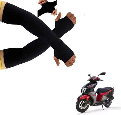 AuTO ADDiCT Cotton Arm Sleeve For Men & Women(XL, Black)