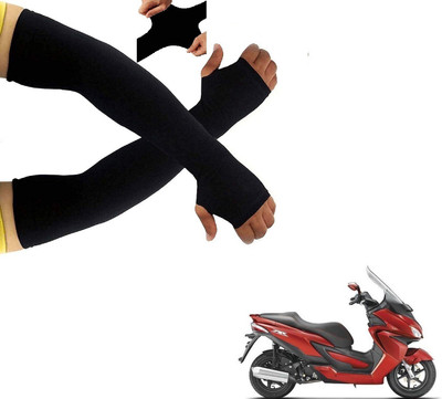 AuTO ADDiCT Cotton Arm Sleeve For Men & Women(XL, Black)