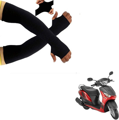 AuTO ADDiCT Cotton Arm Sleeve For Men & Women(XL, Black)