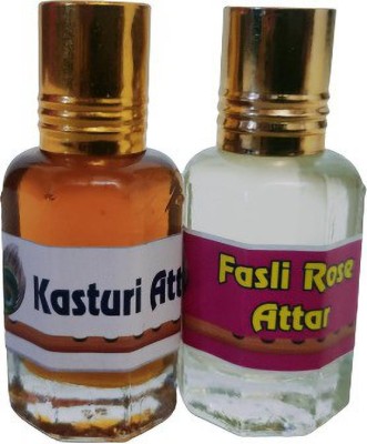 Gladify KASTURI & FASLI ROSE ATTAR 12ML EACH Floral Attar(Natural)