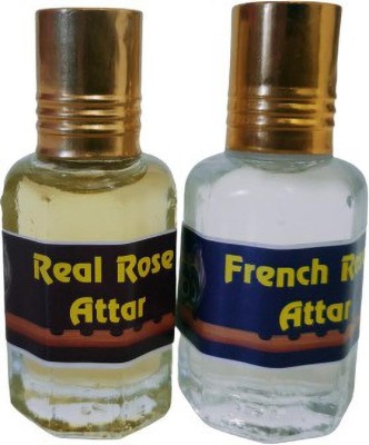 Gladify REAL ROSE & FRENCH ROSE ATTAR 12ML EACH Floral Attar(Floral)