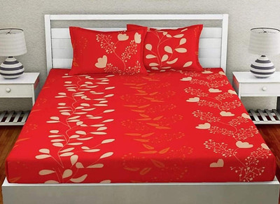 Jiyansh Overseas 210 TC Polyester Double Floral Flat Bedsheet(Pack of 1, Multicolor)