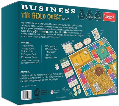 FUNSKOOL Business Game (The Gold Quest), Multiplayer Strategy Game, 2-4 palyers Board Game Accessories