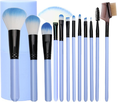 Bingeable Professional Premium Brushes set of 12 with Barrel Storage box CREAM/Multicolor(Pack of 12)