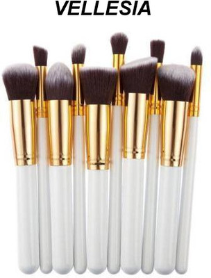 Vellesia Professional Ultra soft Makeup Brush Applicator Set (Pack Of 10 pcs)(White)(Pack of 10)