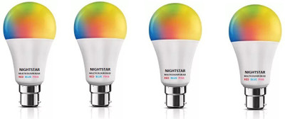 Nightstar 10 W Basic Round B22 D LED Bulb(Multicolor, Pack of 4)