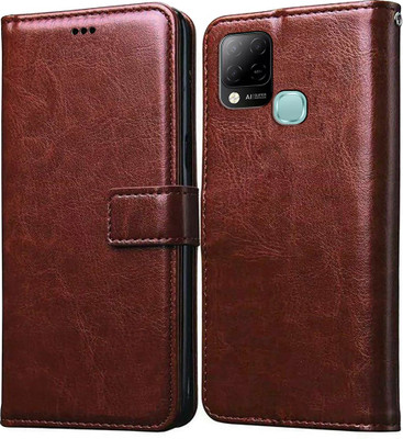 Casotec Flip Cover for Infinix Hot 10S(Brown, Pack of: 1)