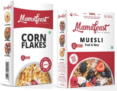 Mamafeast by Mamafeast Muesli Fruit & Nut - Cornflakes |Breakfast Cereals, 900g (Pack of 2) Box(2 x 450 g)