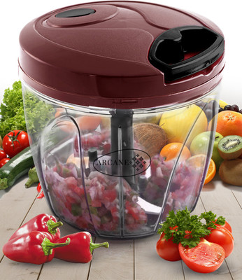 Arcane Big Size 1000ml Maroon Color Dori Handy Manual Quick Onion Chopper for Kitchen Vegetable & Fruit Chopper(Pack of 1)