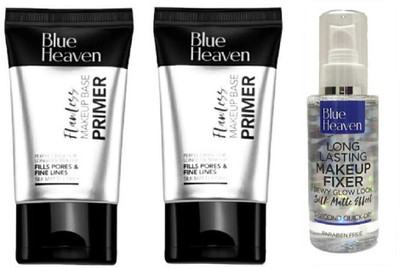 BLUE HEAVEN 2 PRIMER + 1 MAKEUP FIXER (COMBO PACK OF 3) Primer  - 92 g(Transparent)