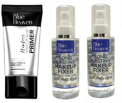 BLUE HEAVEN 1 PRIMER + 2 MAKEUP FIXER ( COMBO PACK OF 3) Primer  - 136 g(Transparent)