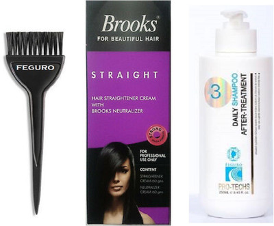 FEGURO Professional Salon Hair Straightener with Sulfate Free After Smoothing Shampoo(3 Items in the set)