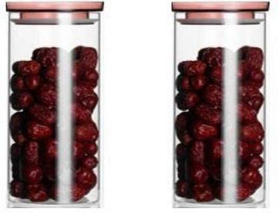 Homies Glass Utility Container  - 1050 ml(Pack of 2, Clear)