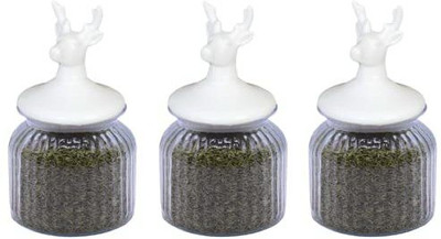 Homies Glass Utility Container  - 500 ml(Pack of 3, Clear)