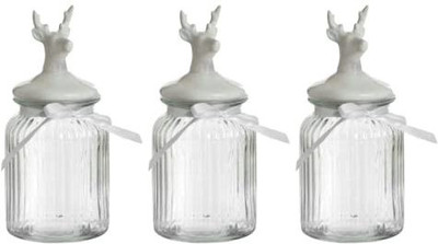 Homies Glass Utility Container  - 1000 ml(Pack of 3, Clear)