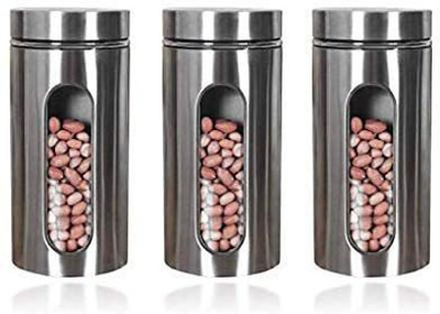 SIDDIVINAYAK CREATION Steel Utility Container  - 850 ml(Pack of 3, Silver)