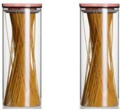 Homies Glass Utility Container  - 1400 ml(Pack of 2, Clear)