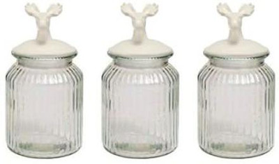 Homies Glass Utility Container  - 250 ml(Pack of 3, Clear)