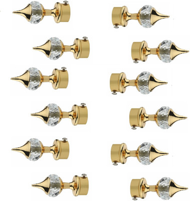tajhardwaregallery Gold Curtain Knobs, Rod Rail Bracket Metal