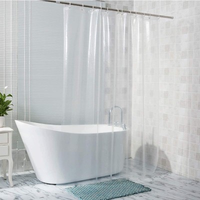 HOMECROWN 213 cm (7 ft) PVC Transparent Shower Curtain Single Curtain(Plain, Clear)