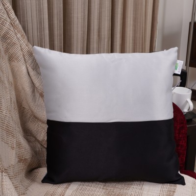 HOMEMONDE Polyester Cushions Cover(30 cm*30 cm, Black, White)