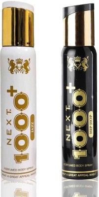 NEXT Pack of 2 Deodorant for Men and Women - 1000+ Deo Deodorant Spray  -  For Men & Women(300 ml, Pack of 2)
