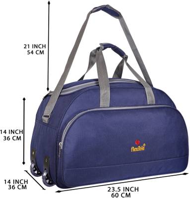 Flexible (Expandable) Branded good quality luggage bag with wheel(Blue,60L) Duffel With Wheels (Strolley)