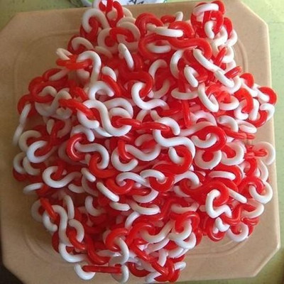 BPS Fire 30 meter,S Plastic Cone Chain for Construction with 8 mm Thickness Emergency Sign