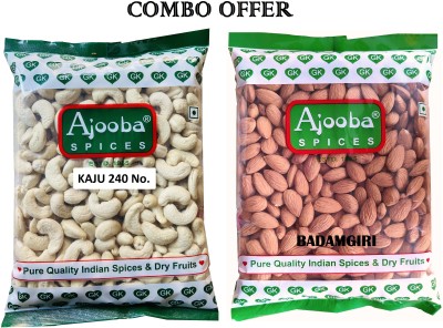 Ajooba Combo Pack of Dry Fruits Badam and Kaju I Badam 200g I kaju 200g Almonds, Cashews(2 x 200 g)