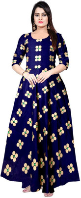 PVR Flared/A-line Gown(Blue)
