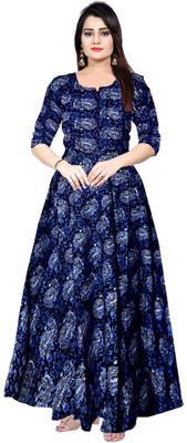 SILVER ORGANISATION Flared/A-line Gown(Blue)
