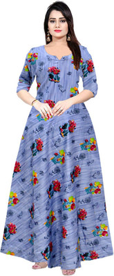 MUDRIKA Flared/A-line Gown(Grey)