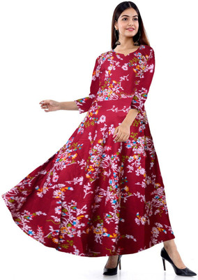 PVR Flared/A-line Gown(Maroon)