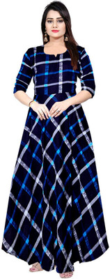 PVR Flared/A-line Gown(Blue, Black)