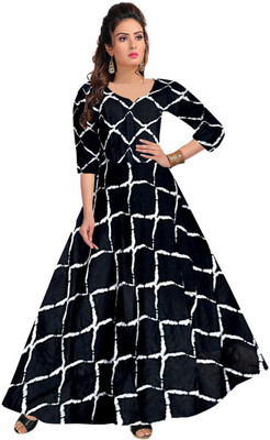 SILVER ORGANISATION Flared/A-line Gown(Black)