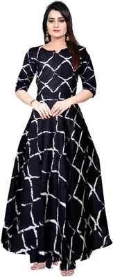 SILVER ORGANISATION Flared/A-line Gown(Black)