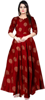 Gorangani Flared/A-line Gown(Maroon)