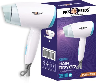 Daily Needs Shop High Quality 3500W Foldable Hair Dryer With Heat & Cold Setting Hair Dryer(3500 W, Blue, White)