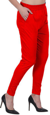 City Fashion Regular Fit Women Red Trousers