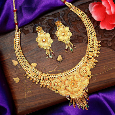 Laksh Alloy Gold-plated Gold Jewellery Set(Pack of 1)