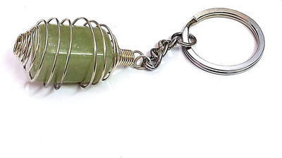 AIR9999 Natural Green Aventurine Crystal Tumble Key Chain Key Ring Key Chain