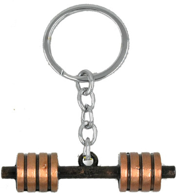 AFH Personalized Sport Dumbbell Weight Lifting Charm Workout Gym Copper Key Chain Key Chain