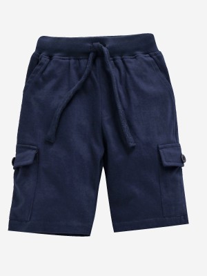 KiddoPanti Short For Boys Casual Self Design Pure Cotton(Dark Blue, Pack of 1)