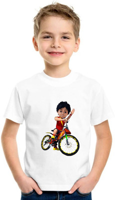 Shubham designer gallery Baby Boys & Baby Girls Cartoon/Superhero Cotton Blend Regular T Shirt(White, Pack of 1)