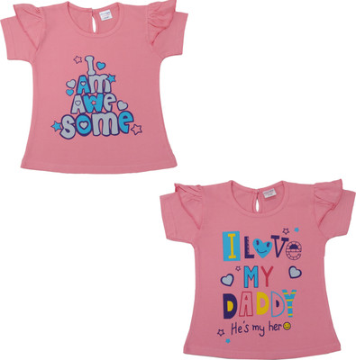 Kiddyboo Girls Casual Pure Cotton Shirt Style Top(Blue, Pack of 2)