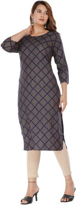 S MART CREATION Women Geometric Print Pathani Kurta(Dark Blue)