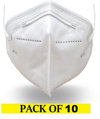 Surat Dream Set of 10 n95 Mask Washable High Quality With Head Loop Anti Pollution Face Mask n95 mask with head loop 10 pcs Reusable, Washable(White, Free Size, Pack of 10)