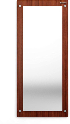 REDWUD Sofia Engineered Wood Wall Mounted Mirror for Living Room Bedroom (Walnut) Decorative Mirror(Rectangle Finish : Matte)